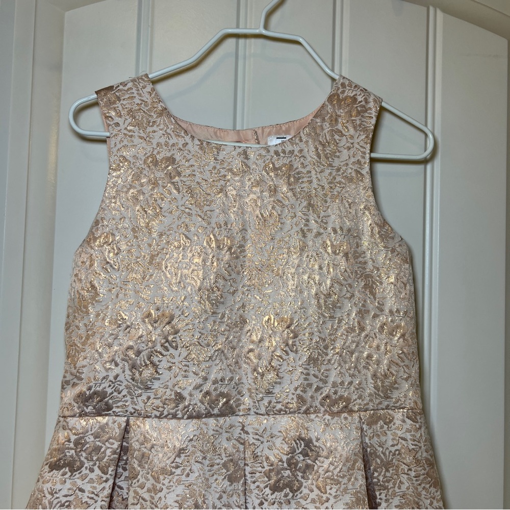 Carter's Elegant Gold and Cream Embossed Floral Dress Girl’s 4T - Picture 3 of 16